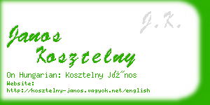 janos kosztelny business card